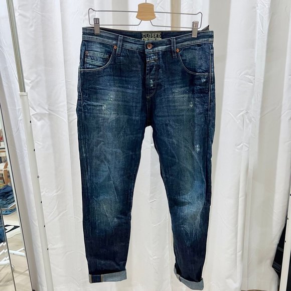 CLOSED Made in Italy Distressed REDDING Denim Jeans Slim Pants - Picture 1 of 14